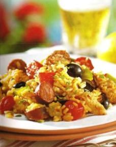 paella picante de chorizo
