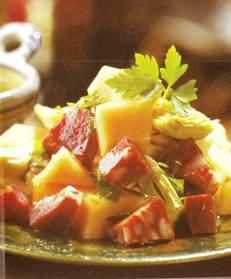 ensalada de melon chorizo alcauciles