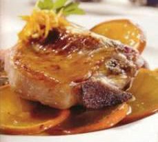 Chuletas de cerdo con salsa de naranja