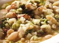 Potaje con acelgas, porotos, verduras y arroz